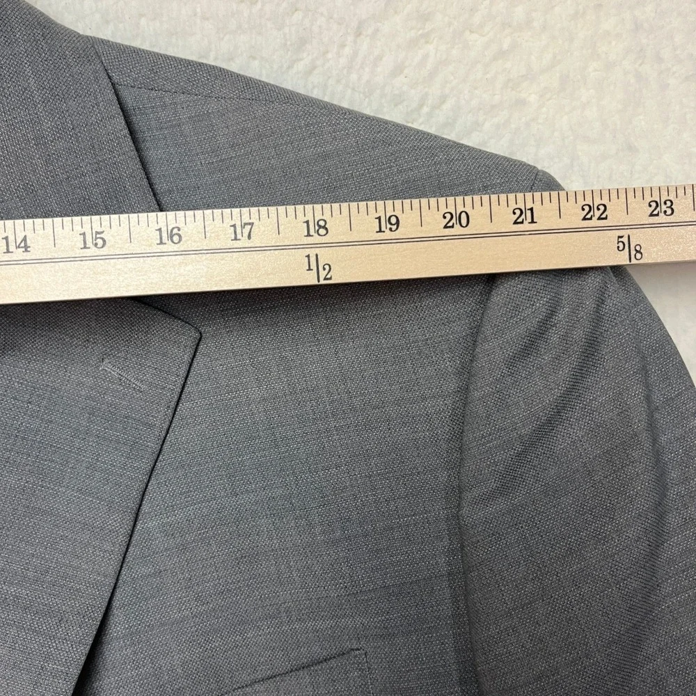 Stafford‎ Blazer Mens 52R Grey Hopsack Big and Tall Stretch Comfort Wool